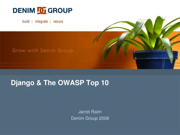 Django &amp; The OWASP Top 10