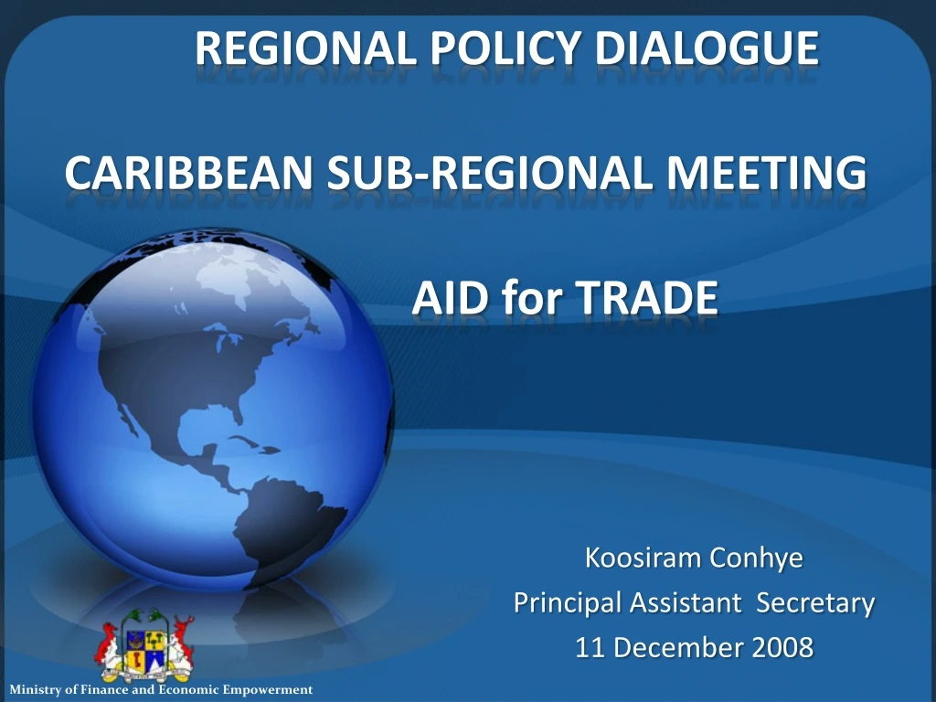 regional policy dialogue caribbean sub regional meeting aid for trade