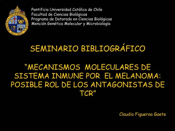 Pontificia Universidad Cat lica de Chile Facultad de Ciencias Biol gicas Programa de Dotorado en Ciencias Biol gicas Men