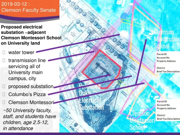 water tower transmission line servicing all of University main campus, city proposed substation
