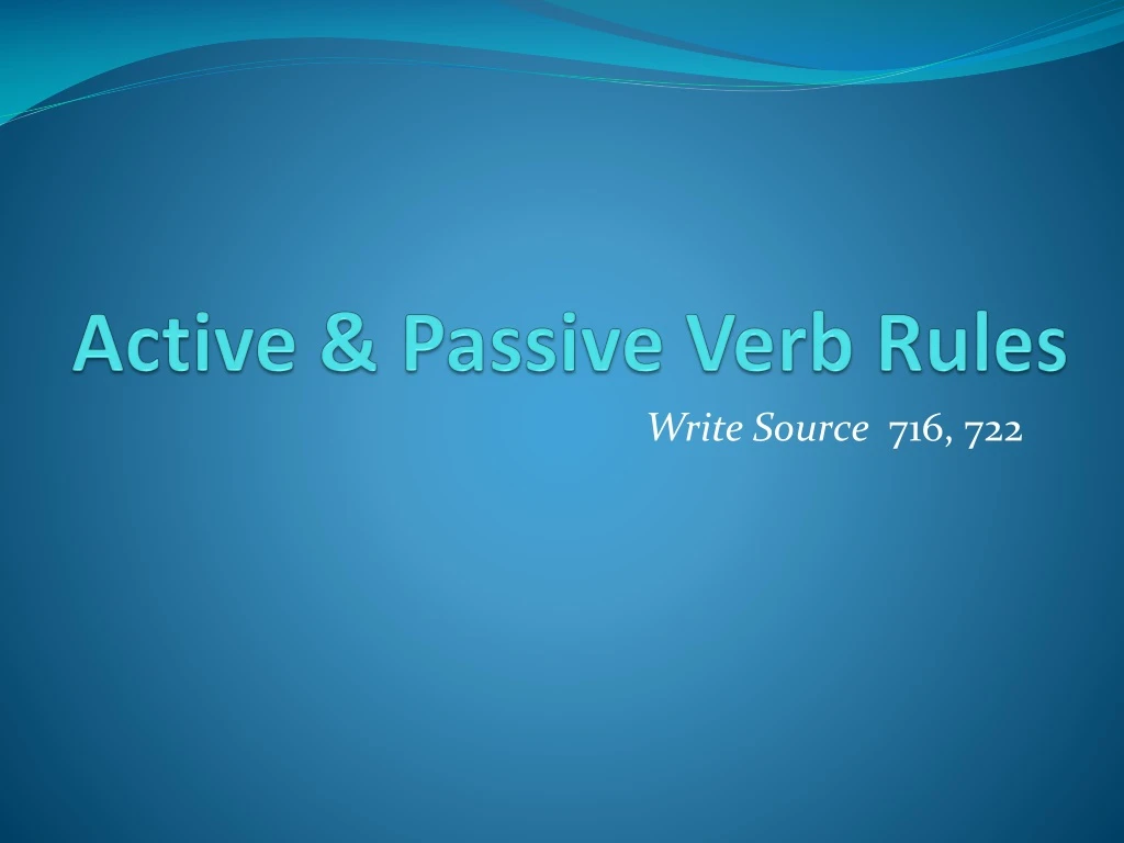 active passive verb rules