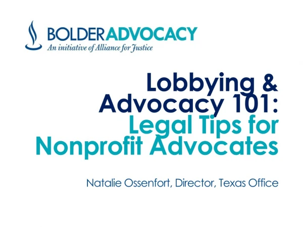 Lobbying &amp; Advocacy 101: Legal Tips for Nonprofit Advocates