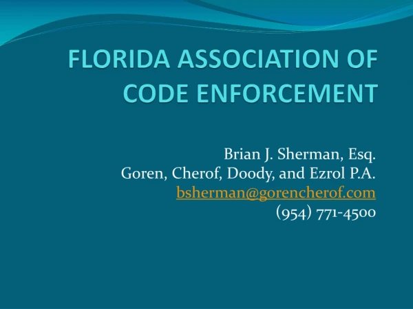 FLORIDA ASSOCIATION OF CODE ENFORCEMENT