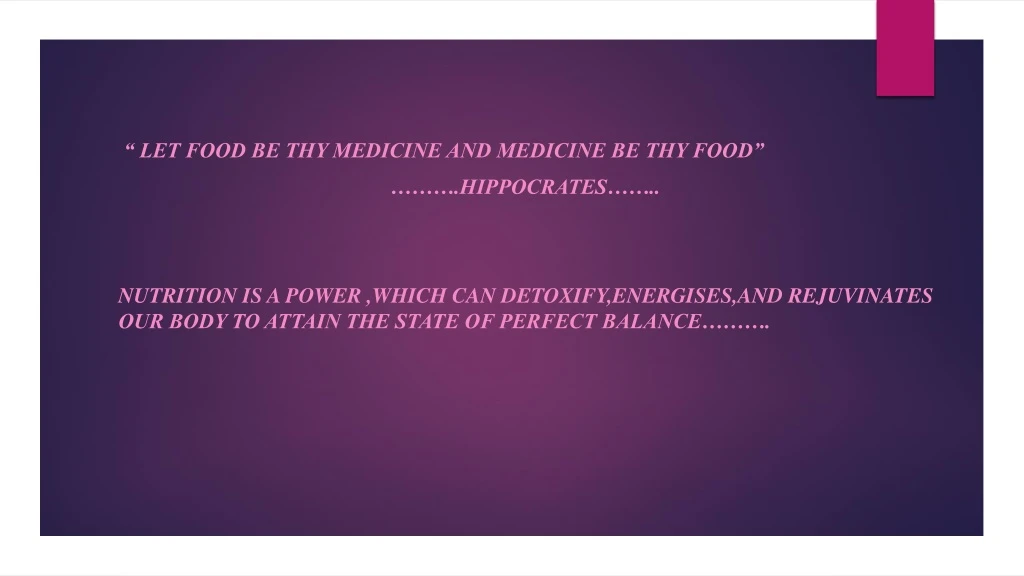 let food be thy medicine and medicine be thy food