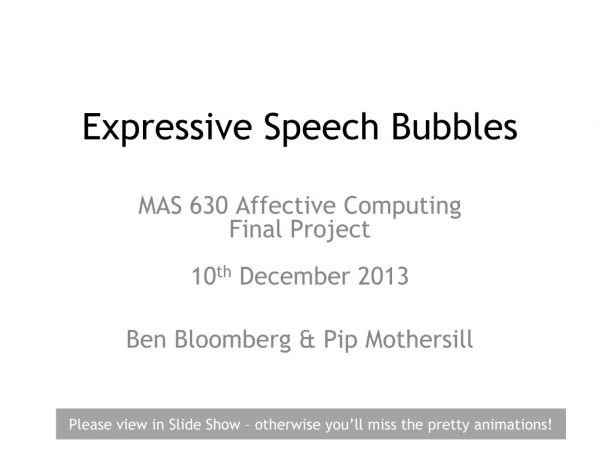 Expressive Speech Bubbles