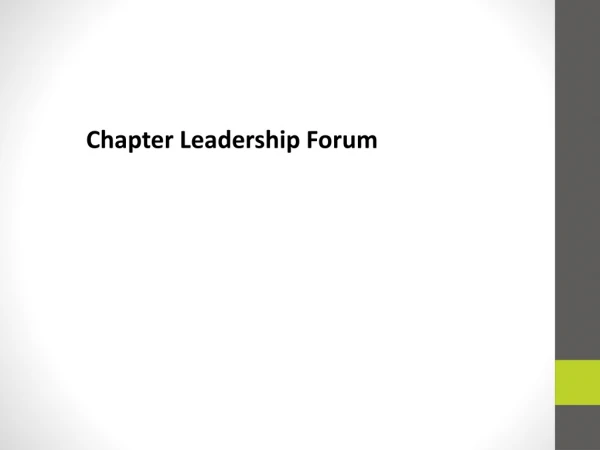 Chapter Leadership Forum