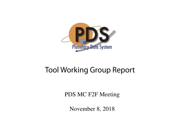 Tool Working Group Report