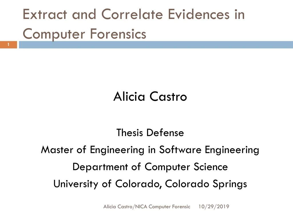 extract and correlate evidences in computer forensics