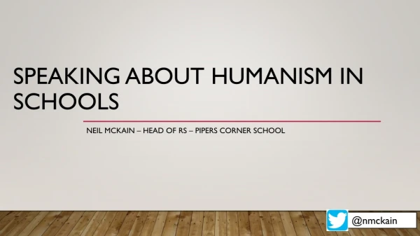 Speaking ABOUT HUMANISM in schools