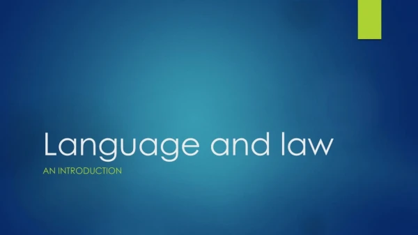 Language and law