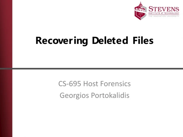 Recovering Deleted Files