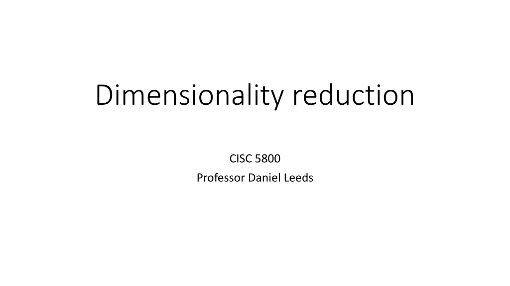 dimensionality reduction