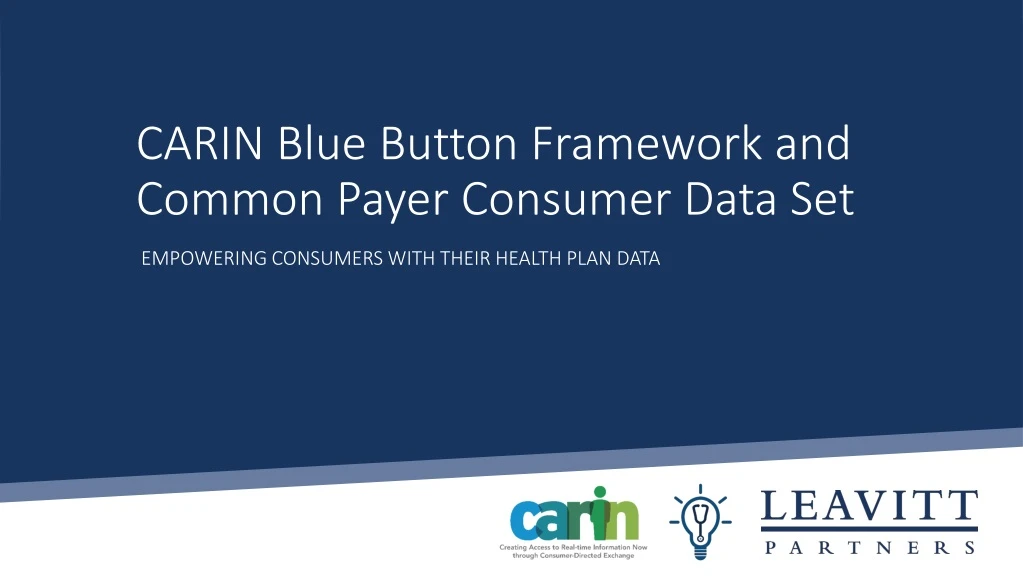 carin blue button framework and common payer consumer data set