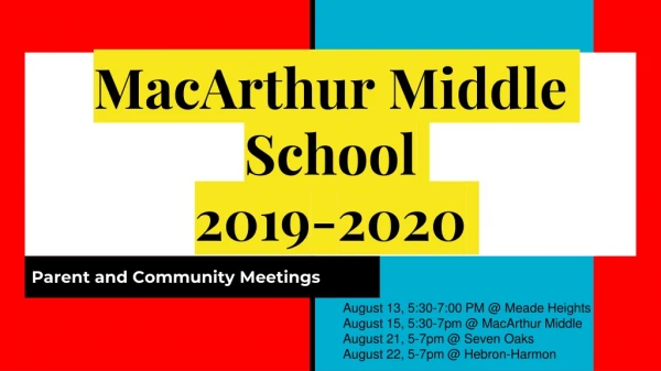 MacArthur Middle School 2019-2020