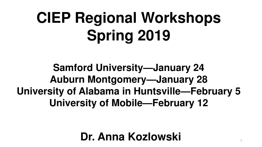 ciep regional workshops spring 2019 samford