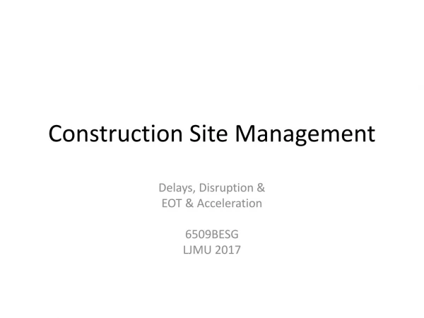Construction Site Management