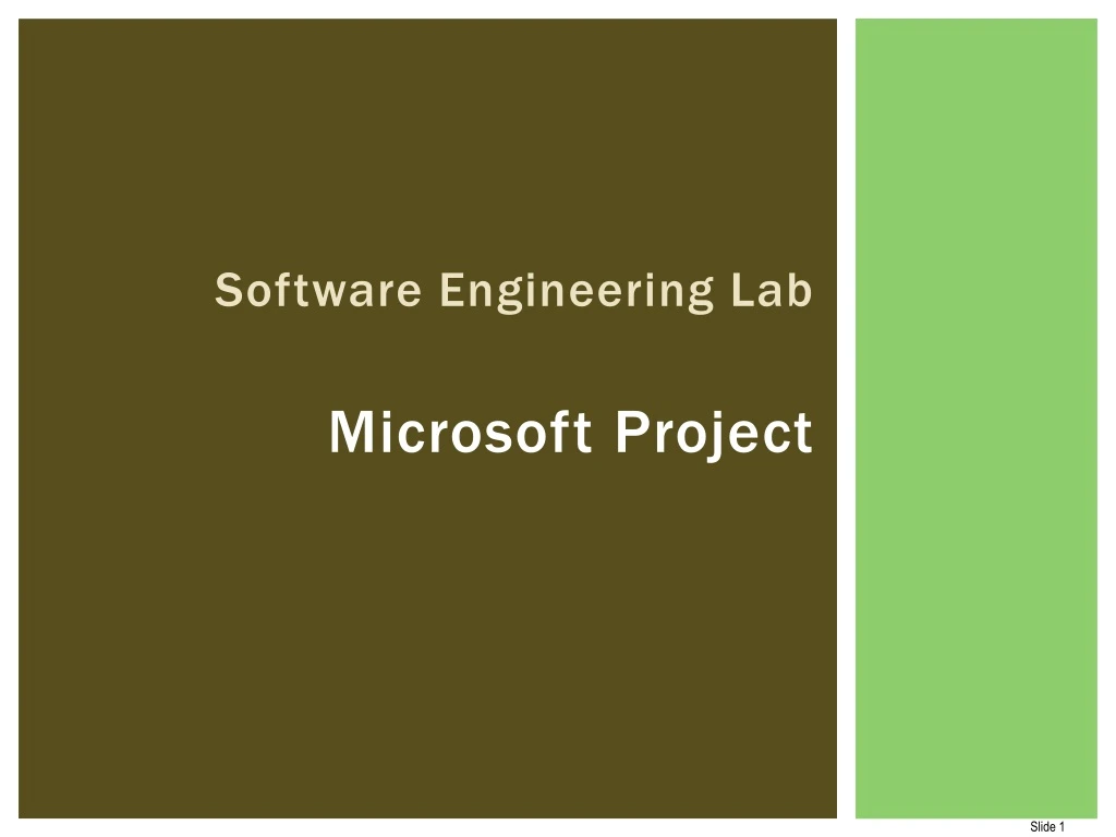 software engineering lab microsoft project