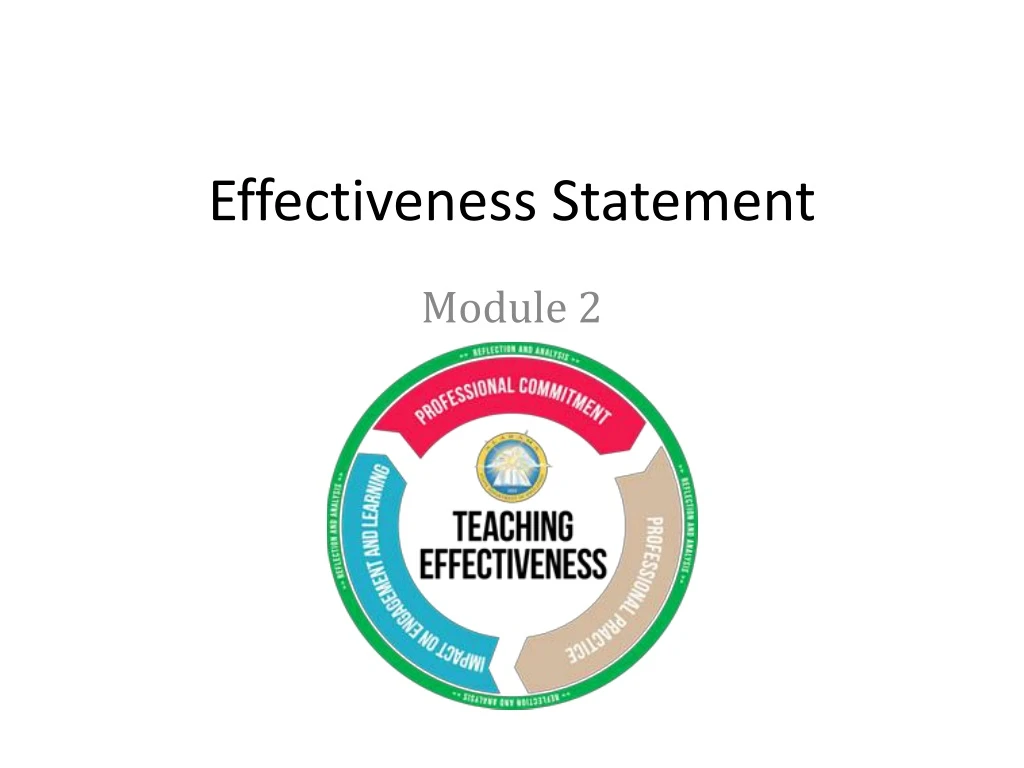 effectiveness statement