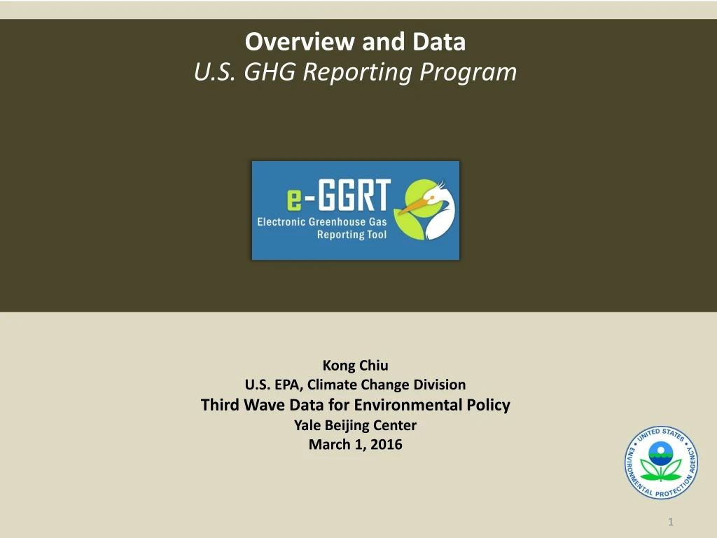 overview and data u s ghg reporting program