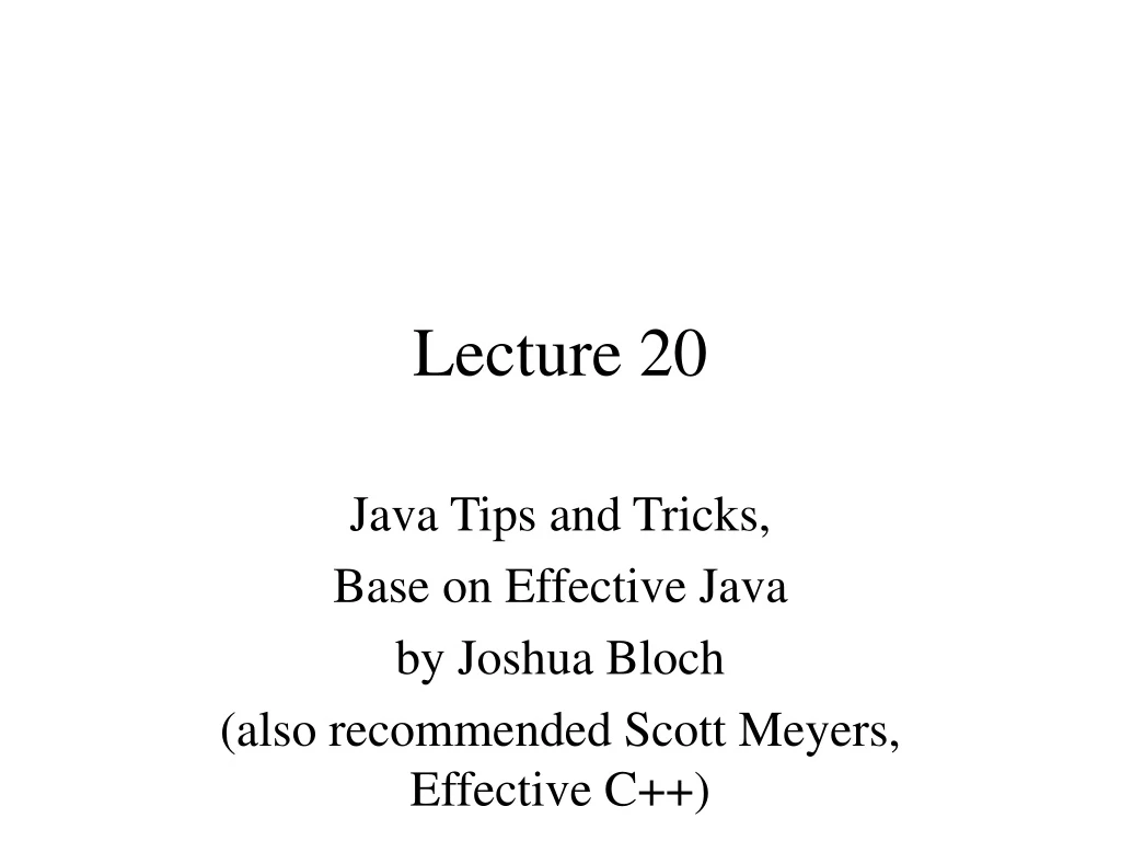 lecture 20