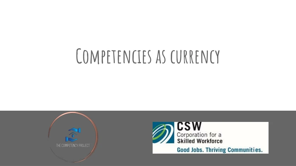 competencies as currency