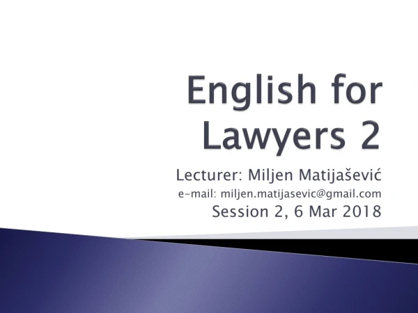 English for Lawyers 2