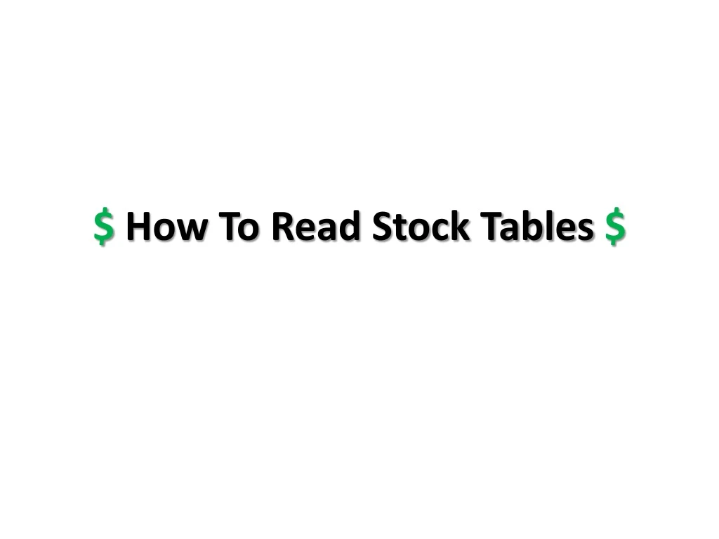 how to read stock tables