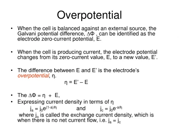 Overpotential