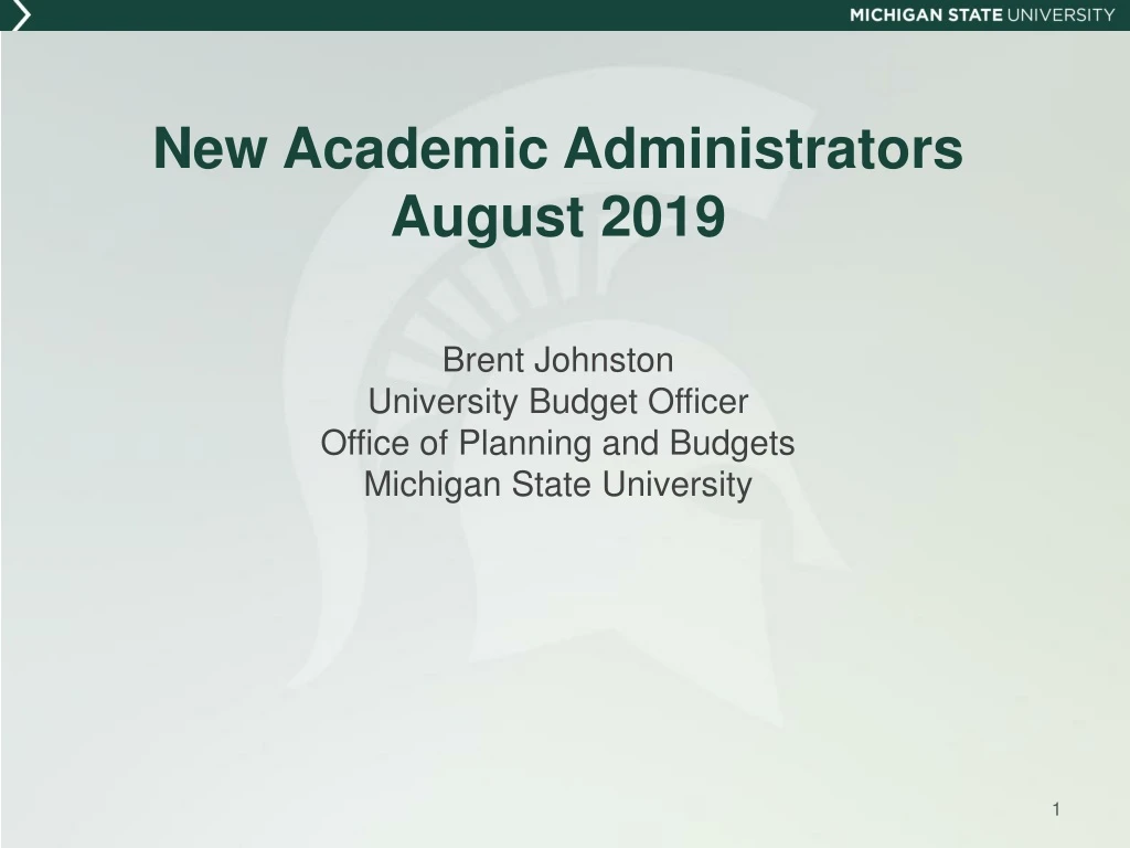 new academic administrators august 2019