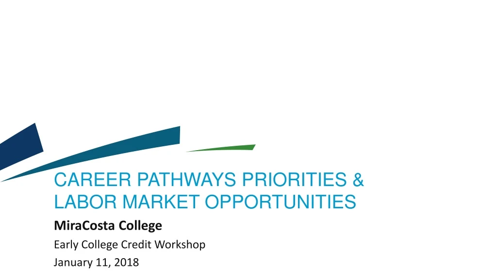 career pathways priorities labor market opportunities