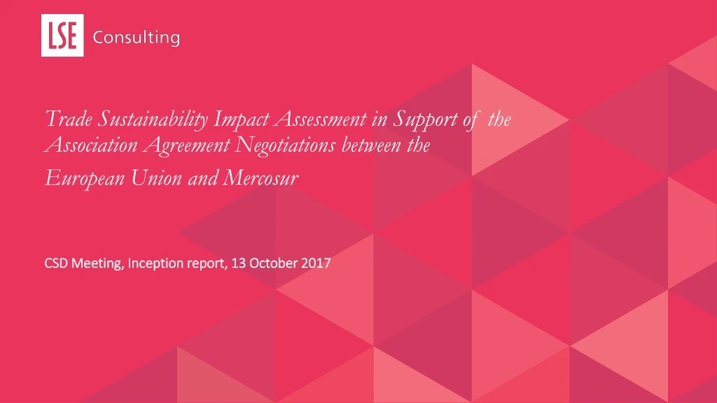 trade sustainability impact assessment in support