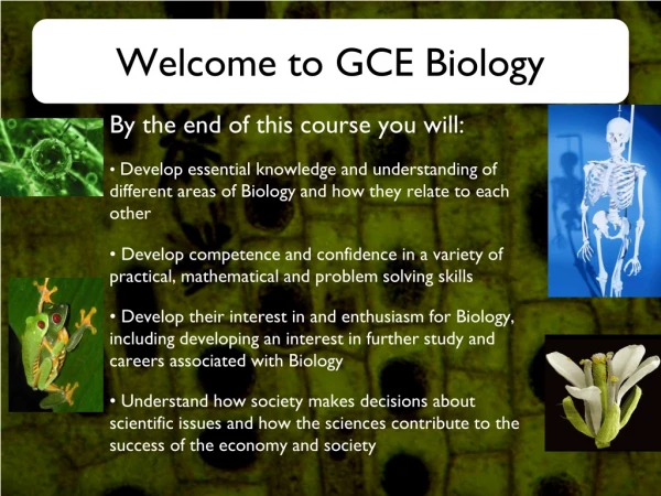 Welcome to GCE Biology