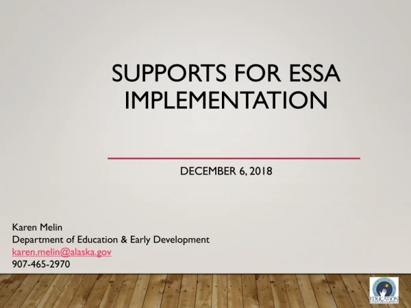 Supports for ESSA Implementation