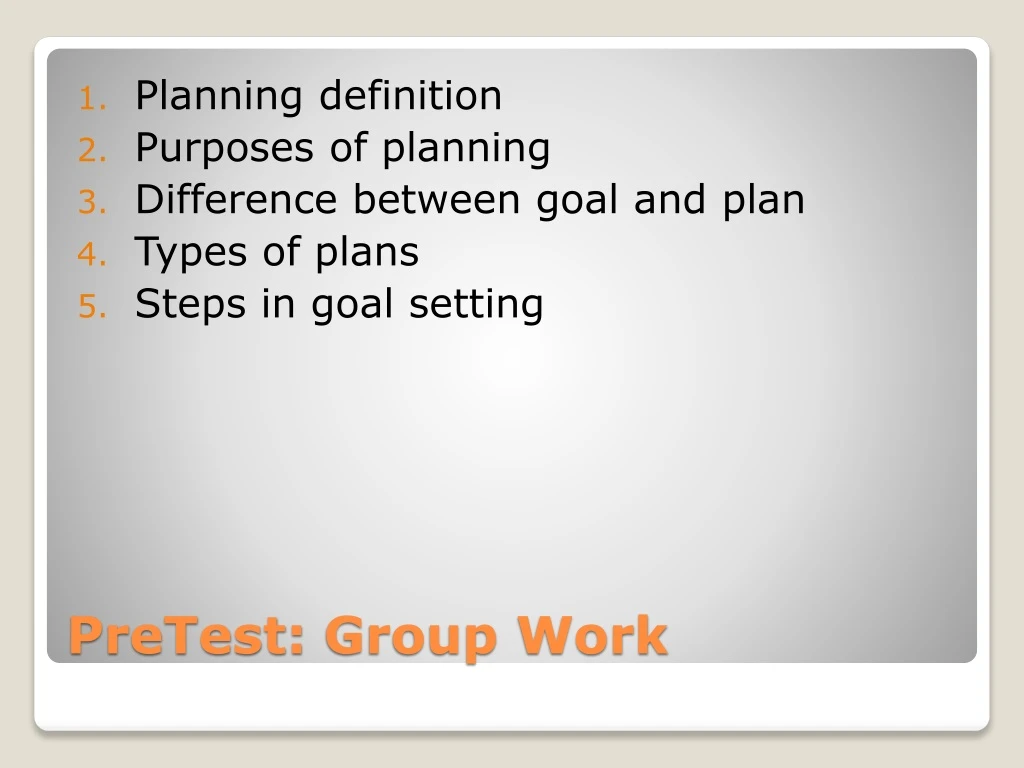 pretest group work