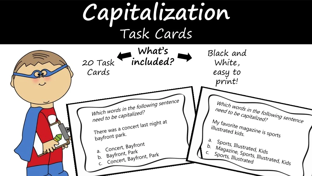 capitalization task cards