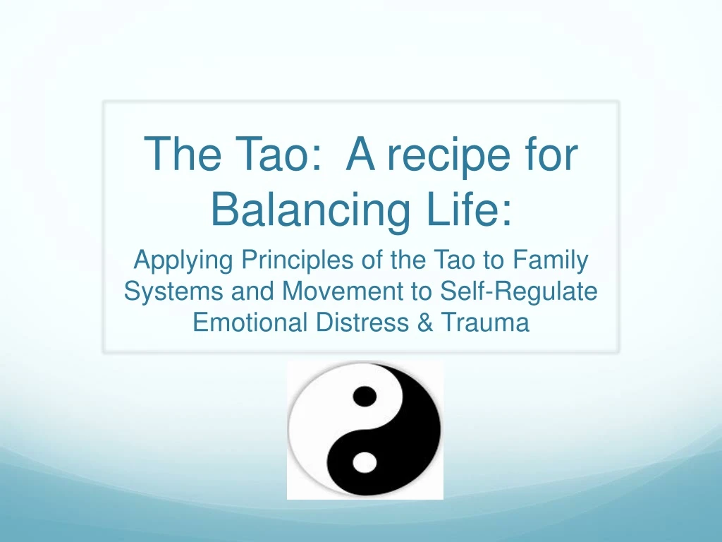 the tao a recipe for balancing life