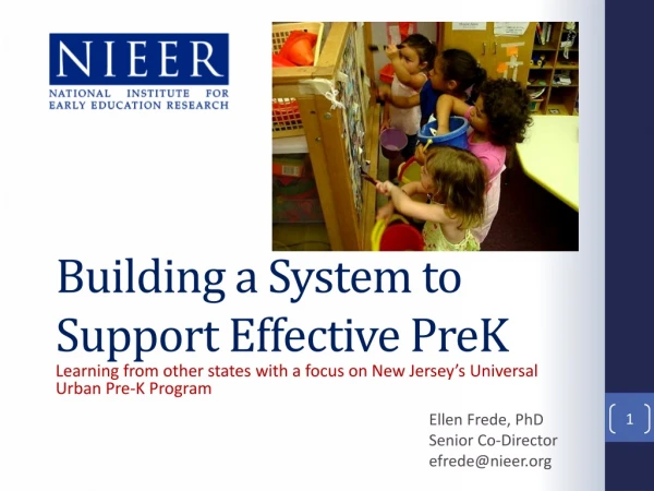 Building a System to Support Effective PreK