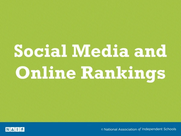 Social Media and Online Rankings