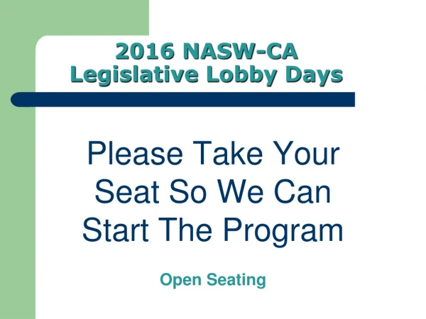 2016 NASW-CA Legislative Lobby Days