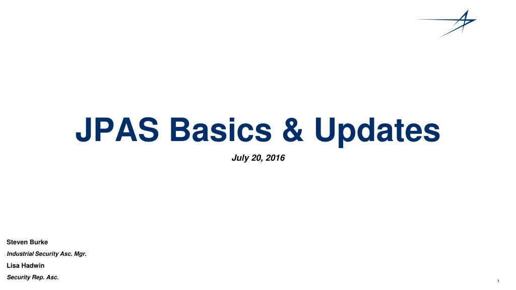 jpas basics updates