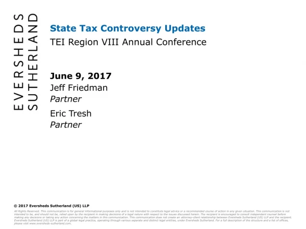 State Tax Controversy Updates