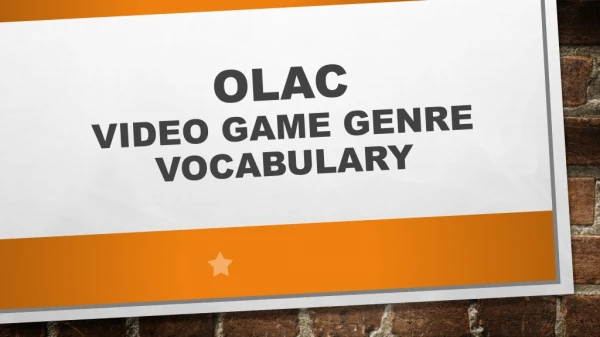 olac Video Game Genre Vocabulary