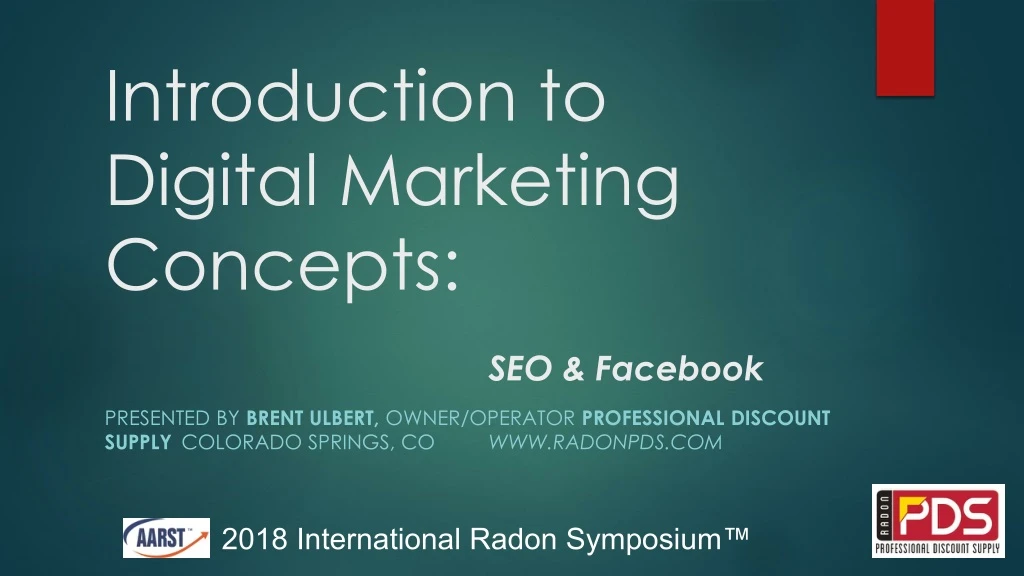 introduction to digital marketing concepts seo facebook