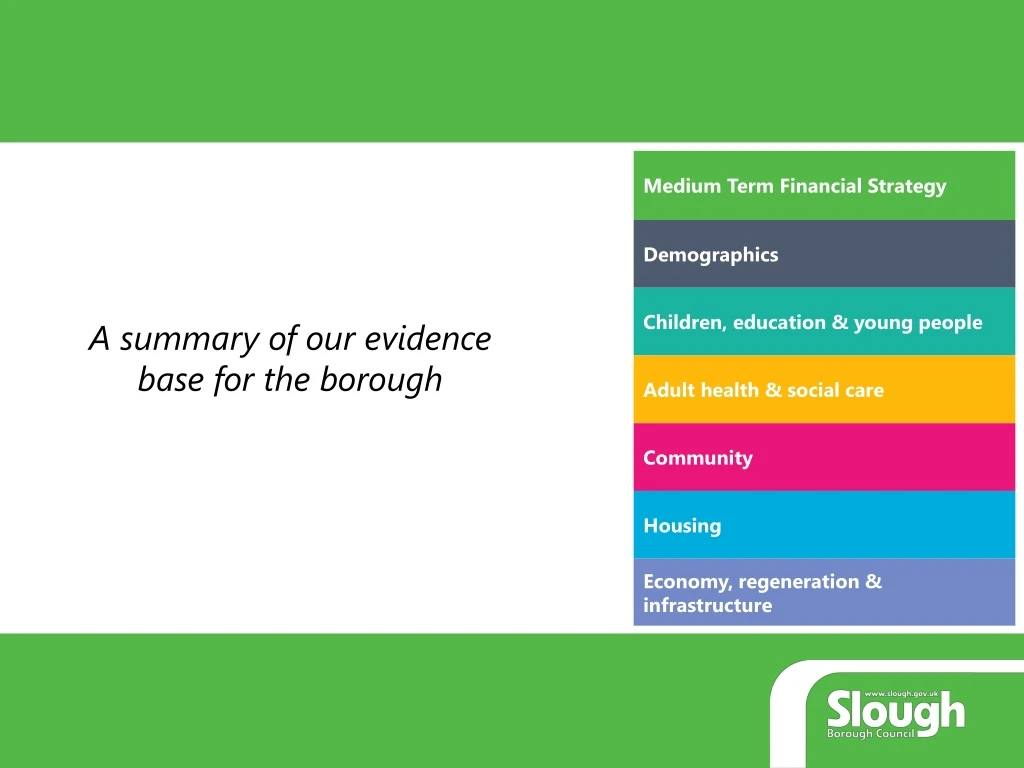 a summary of our evidence base for the borough