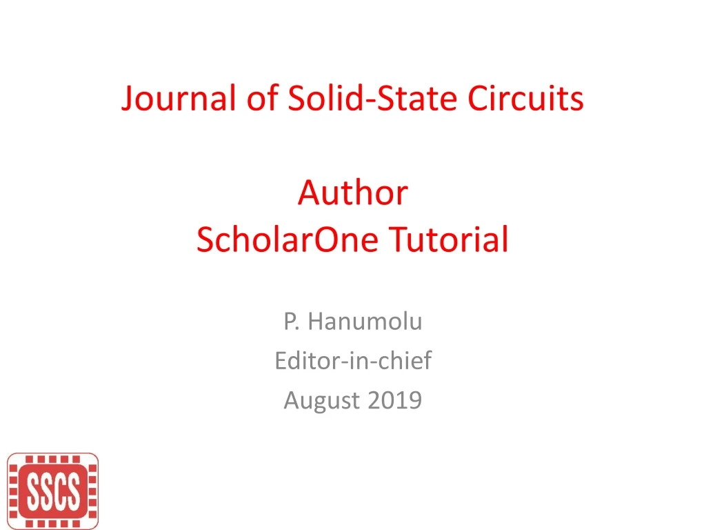 journal of solid state circuits author scholarone tutorial