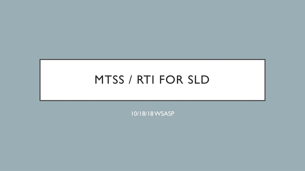 mtss rti for sld
