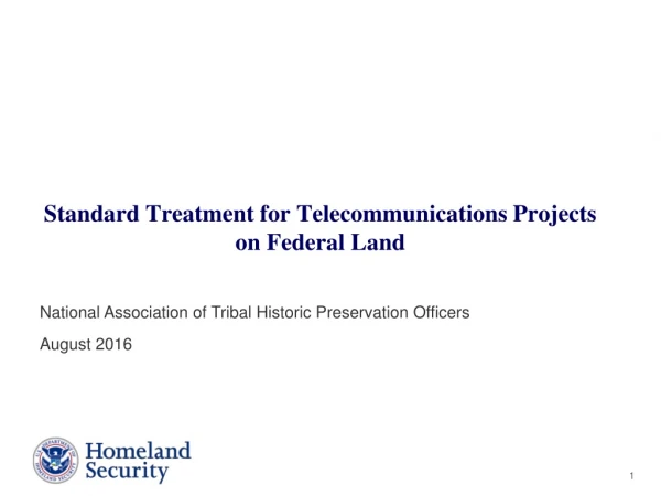 Standard Treatment for Telecommunications Projects on Federal Land