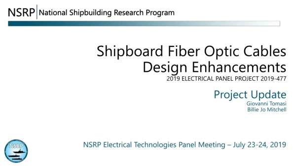 NSRP Electrical Technologies Panel Meeting – July 23-24, 2019