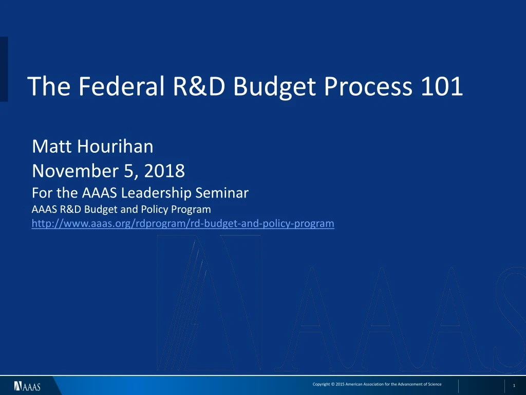 the federal r d budget process 101