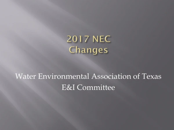 2017 NEC Changes